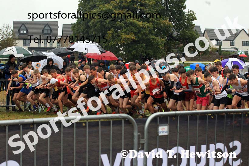 Mens Under-17s 2023 National Cross Country Relays, Berry Hill Park, Mansfield.  Photo: David T. Hewitson/Sports for All Pics